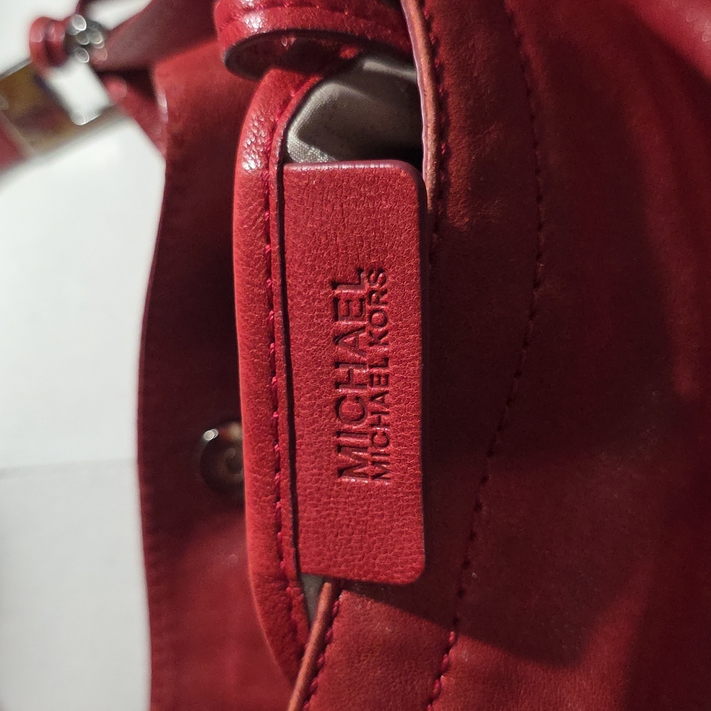 Michael Kors Cherry Red Shoulder Bag/cross Body Strap Vintage - Picture 5 of 15